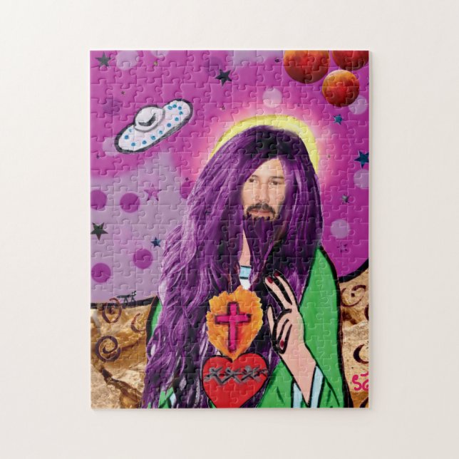 Quebra-cabeça O original "Keanu Jesus" de Cats-a-Tonic (Vertical)