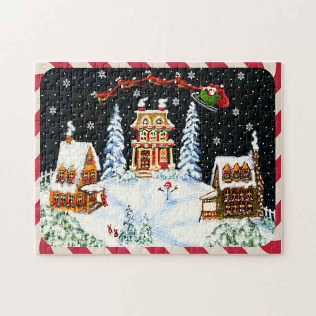 Quebra-cabeça O papai noel e a rena do Natal confundem "Ho, Ho, (Horizontal)