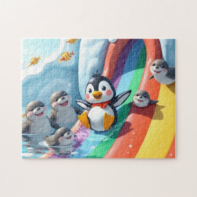Quebra-cabeça O pinguim toca num slide (Horizontal)