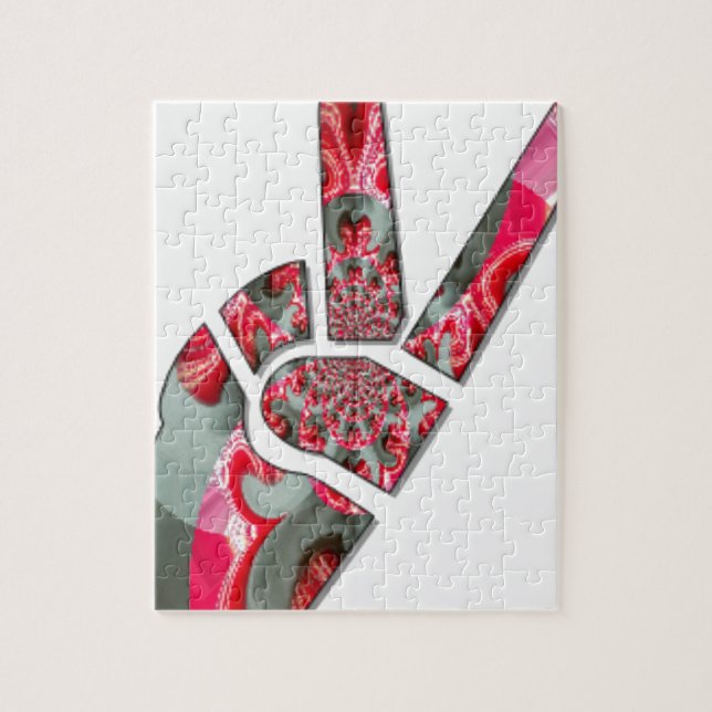 Quebra-cabeça O poder na palma: a saluta de dois dedos (Vertical)