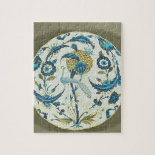Quebra-cabeça O prato de Iznik pintado com um pavão