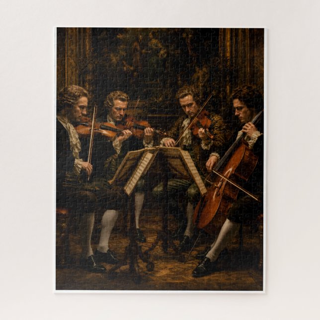 Quebra-cabeça O Quarteto de Cordas Clássico - Pintura a Óleo Vin (Vertical)