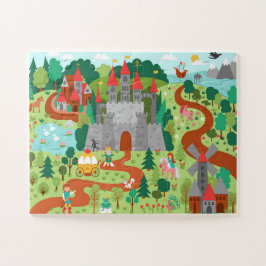 Quebra-cabeça O Reino Fairytala Medieval Fantasy Castle Kids Div