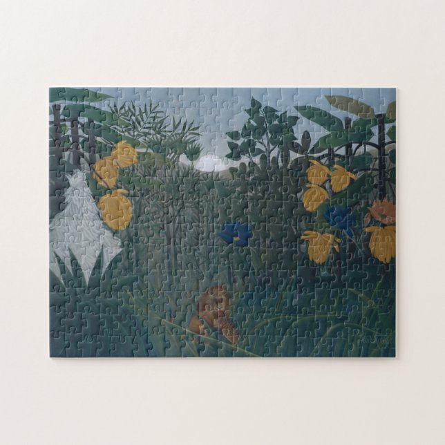 Quebra-cabeça O Repassado do Leão ca. 1907 por Henri Rousseau (Horizontal)