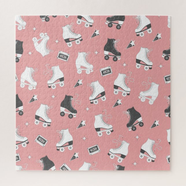 Quebra-cabeça O rolo skate o padrão do cassete. (Vertical)