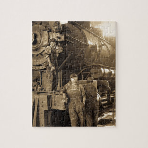 Quebra-cabeça O Roundhouse Rosies do vintage da Primeira Guerra