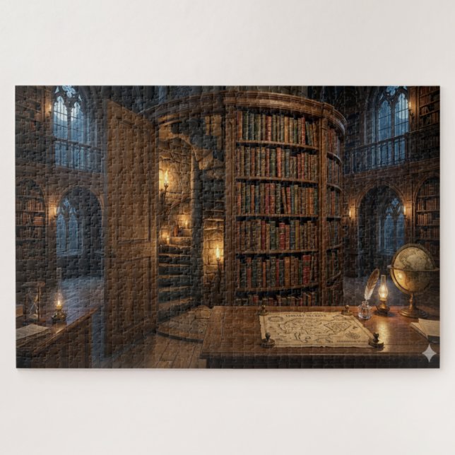 Quebra-cabeça O Segredo do Bibliotecário: A Passagem Oculta (Horizontal)