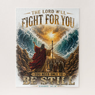Quebra-cabeça O senhor lutará por você exodus 14:14 puzzle.