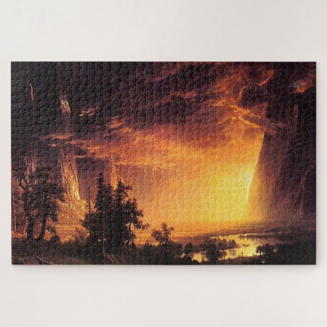 Quebra-cabeça O Sol de Albert Bierstadt no Vale Yosemite (Horizontal)