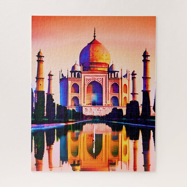 Quebra-cabeça O Taj Mahal contra um céu sunset (Vertical)