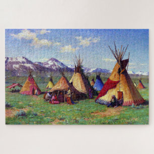 Quebra-cabeça O Teepee da Medicina Joseph Henry Sharp 1903