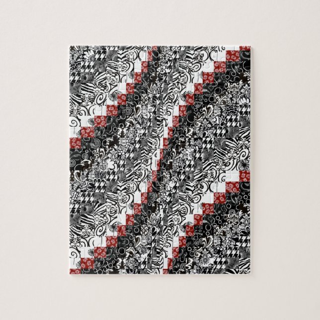 Quebra-cabeça O teste padrão da edredão de Burgello personaliza (Vertical)