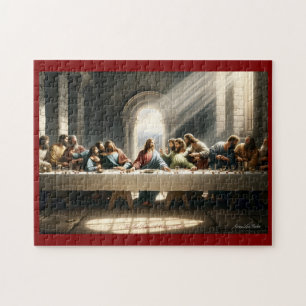 Quebra-cabeça O último jantar, Jesus e Apóstolos, Arte Religiosa