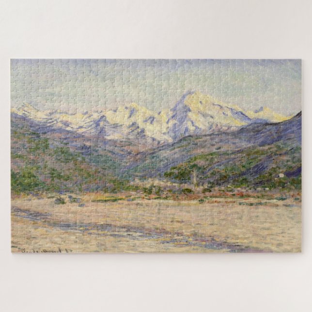 Quebra-cabeça O Vale do Nervia de Claude Monet (1884) (Horizontal)