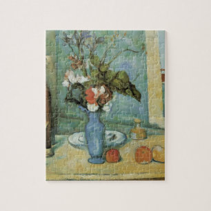 Quebra-cabeça O Vaso Azul (Flores e Frutas) por Paul Cezanne