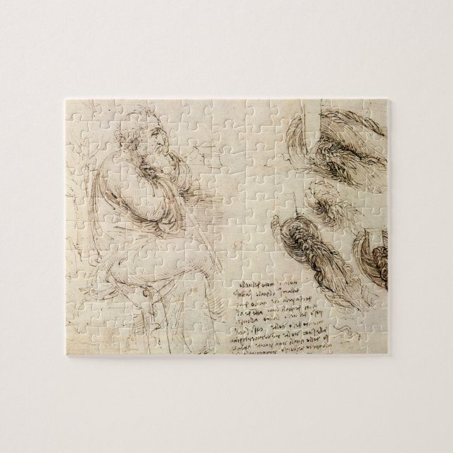 Quebra-cabeça O Velho Homem e o Esboço da Água de Leonardo da Vi (Horizontal)