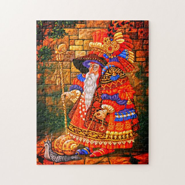 Quebra-cabeça O Velho Mágico Caminhando Com O Caracol (Vertical)