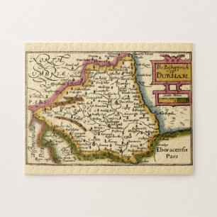 Quebra-cabeça O velho mapa de Durham County England