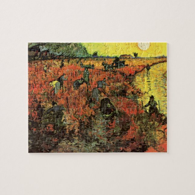 Quebra-cabeça O Vinhedo Vermelho por Vincent van Gogh (Horizontal)