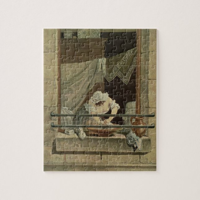 Quebra-cabeça O Washerwoman, gravado por J. Laurent Julien (c1 (Vertical)