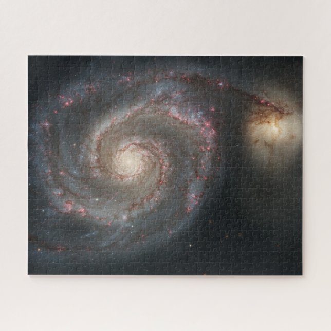 Quebra-cabeça O Whirlpool Galaxy M51 e Companion no espaço (Horizontal)