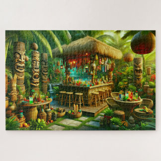 Quebra-cabeça Oásis Tiki Encantrado Fuga Tropical do Quintal