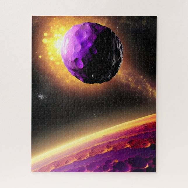 Quebra-cabeça Objeto Roxo Gigante Orbitando Em Direção À Superfí (Vertical)