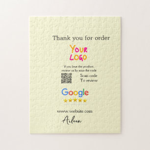 Quebra-cabeça Obrigado avaliação Google scan QR empresa