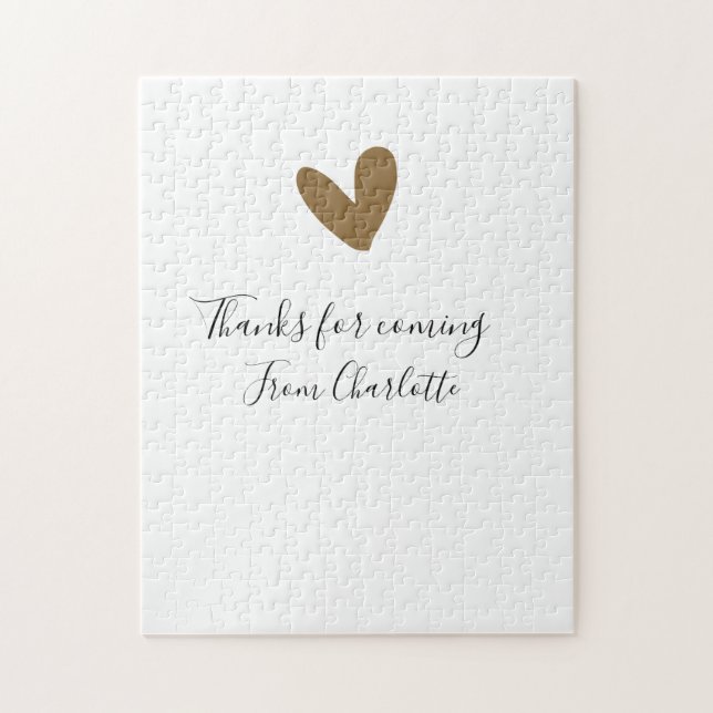 Quebra-cabeça obrigado por vir adicionar nome mensagem de texto  (Vertical)