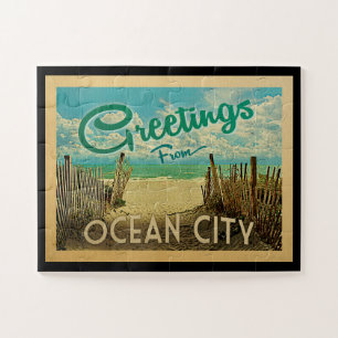 Quebra-cabeça Ocean City Beach Vintage Travel