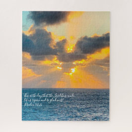 Quebra-cabeça Ocean Sunrise, Verso do Salmo 118:24