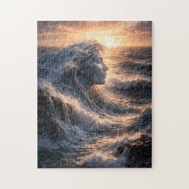 Quebra-cabeça Ocean Wave Woman Surreal Art Print (Vertical)