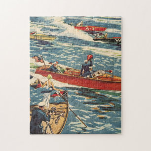 Quebra-cabeça Oceano da fileira da antiguidade do vintage do