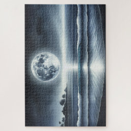 Quebra-cabeça Oceano Lua Ondas Celestiais Céu Noturno Celestial