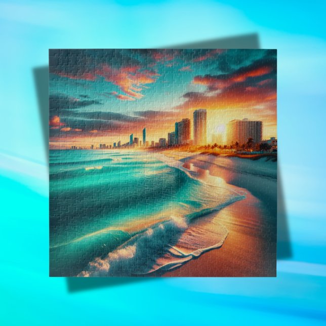 Quebra-cabeça Oceano no pôr do sol | (Criador carregado)