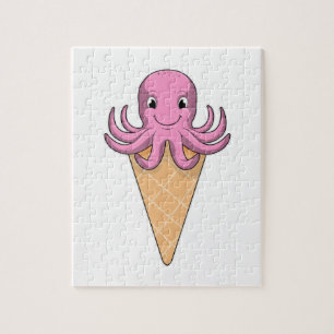 Quebra-cabeça Octopus com cone de Sorvete