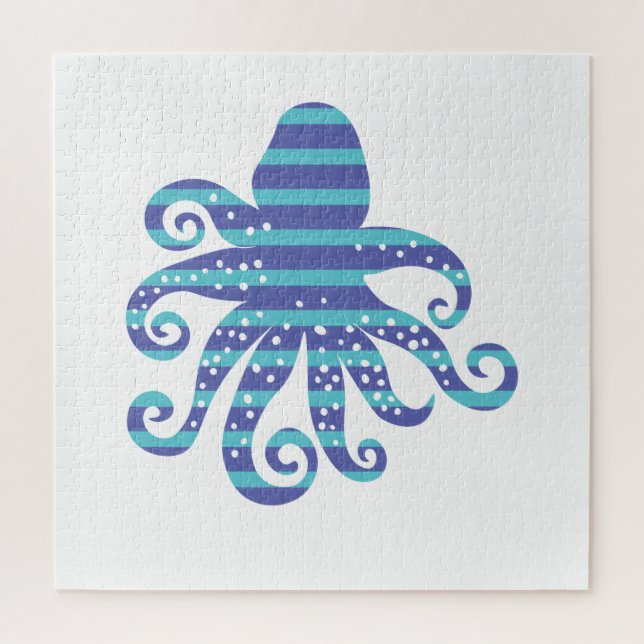 Quebra-cabeça Octopus com risca azul (Vertical)