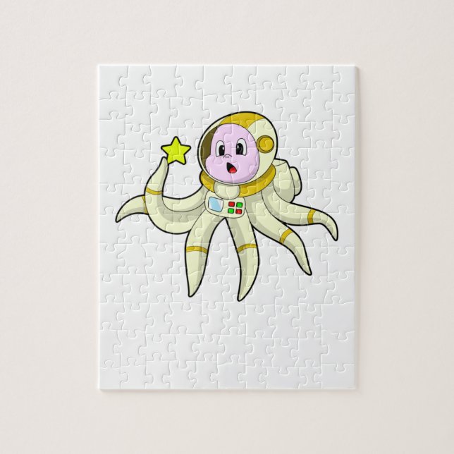 Quebra-cabeça Octopus como mergulhador com estrela (Vertical)