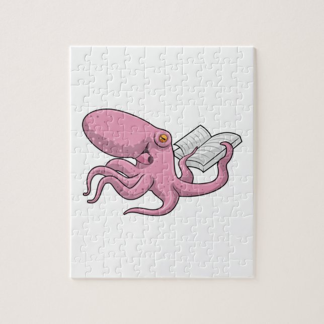 Quebra-cabeça Octopus como Nerd do Livro (Vertical)
