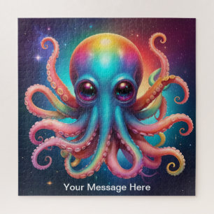 Quebra-cabeça Octopus Cósmico Surreal Arte Arco Arco Arco-Íris