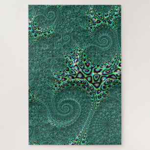 Quebra-cabeça Octopus Fractal de Octopus em Teal Impossível