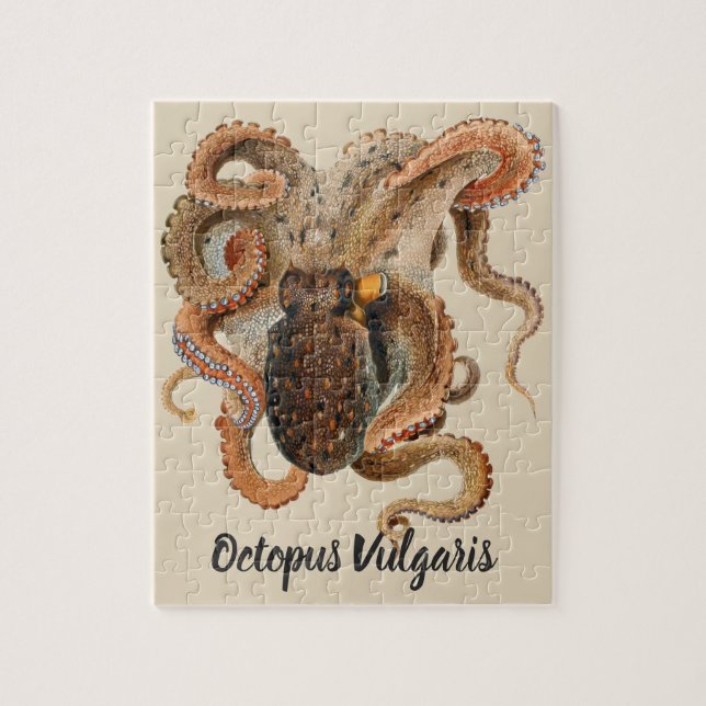 Quebra-cabeça Octopus Vulgaris, Animais de Vida Marinha Antigos (Vertical)