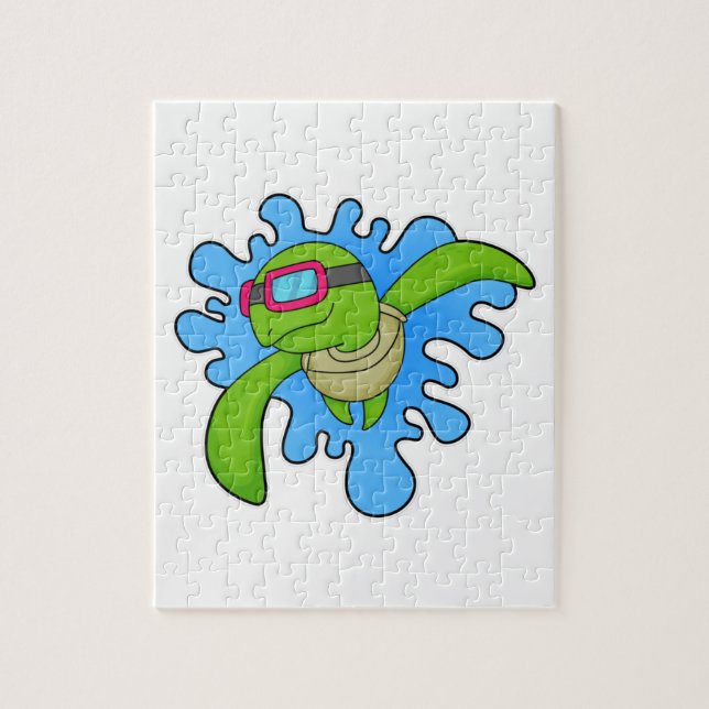 Quebra-cabeça Óculos de natação de tartaruga (Vertical)