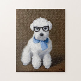 Quebra-cabeça Óculos de Visto Cute Bichon Frisé