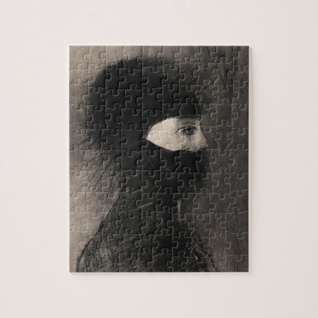 Quebra-cabeça Odilon Redon. Armadura. Cara de mulher escura. Sim (Vertical)