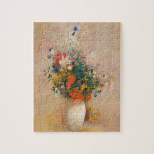 Quebra-cabeça Odilon Redon: Vaso de Flores (Fundo Rosa)