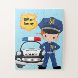 Quebra-cabeça Oficial de Polícia Personalizado e Crianças de C