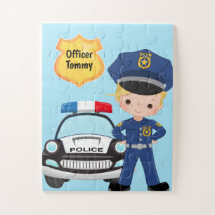 Quebra-cabeça Oficial de Polícia Personalizado e Crianças de C