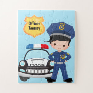 Quebra-cabeça Oficial de Polícia Personalizado e Crianças de C