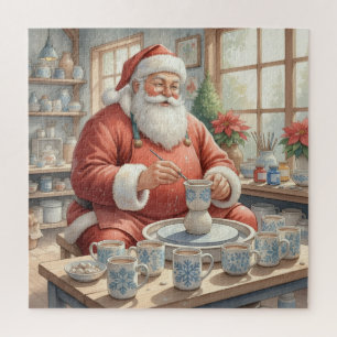Quebra-cabeça Oficina de Cerâmica do Papai Noel: Cerâmica Pintad